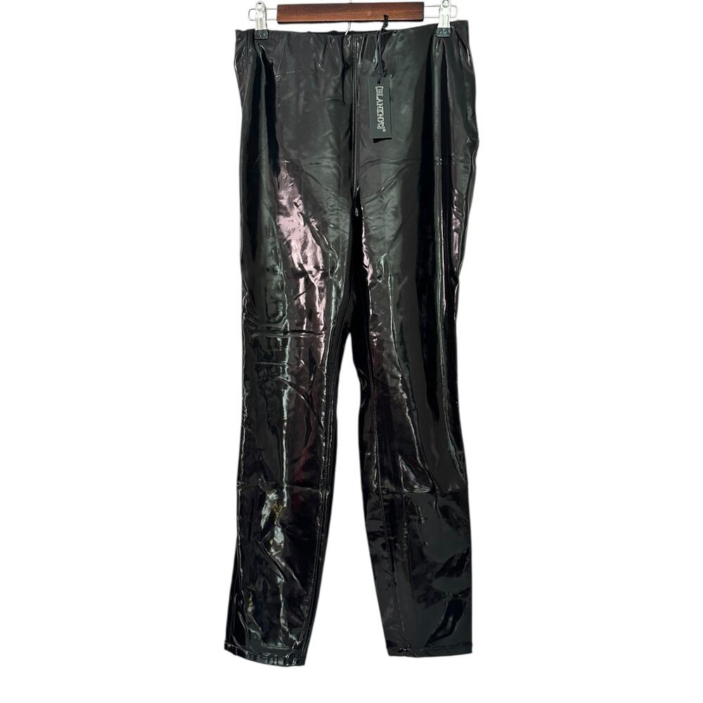 BLANK NYC Womens Size 29 Black Vegan Leather Hot Pants Leggings Latex NWT Grease